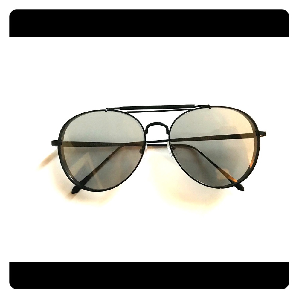Matte Black Frame Aviator Sunglasses